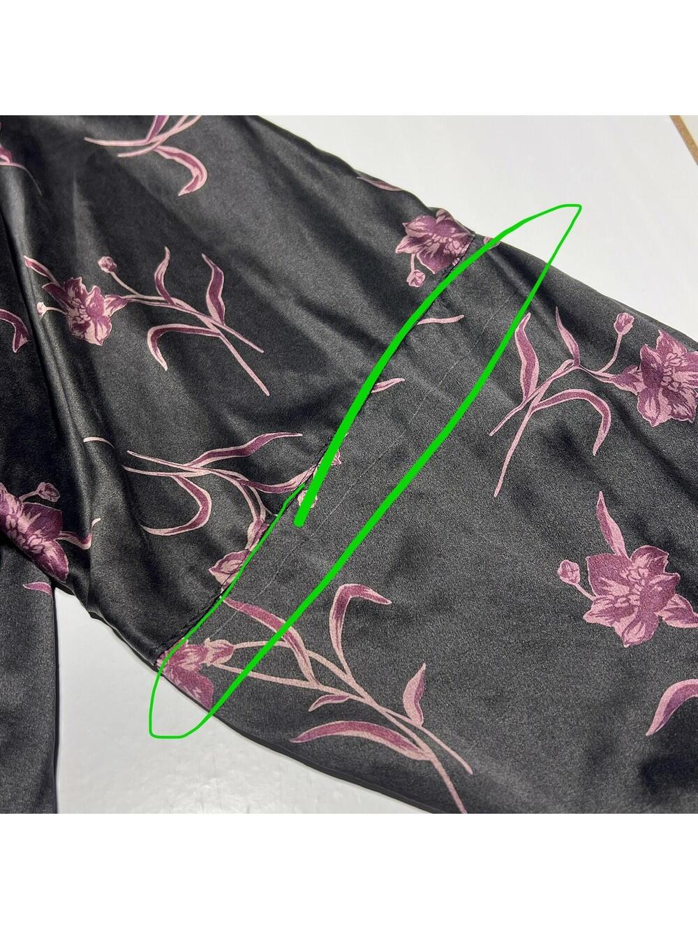 The J. Peterman Company Women's Size XL Vintage Kimono Dress 100% Silk Nightgown - Picture 7 of 8